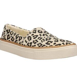 TOMS Women's Egret Snow Leopard Print Slip-on Sneakers - 8 1/2